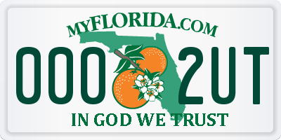 FL license plate 0002UT