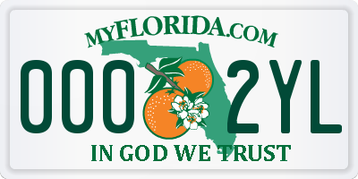 FL license plate 0002YL
