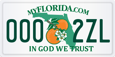 FL license plate 0002ZL