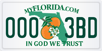 FL license plate 0003BD