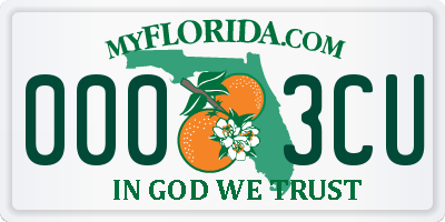 FL license plate 0003CU