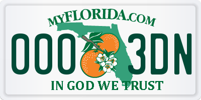 FL license plate 0003DN