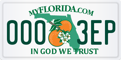 FL license plate 0003EP
