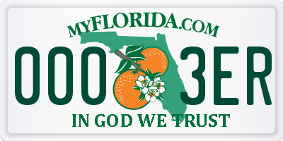FL license plate 0003ER