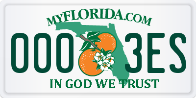 FL license plate 0003ES