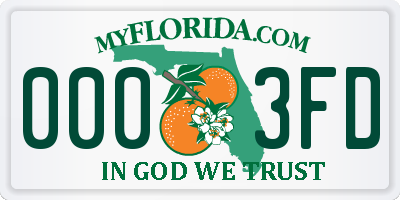 FL license plate 0003FD
