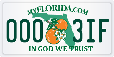 FL license plate 0003IF