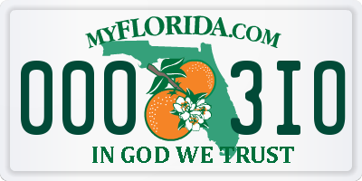 FL license plate 0003IO
