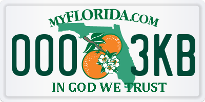 FL license plate 0003KB