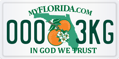 FL license plate 0003KG