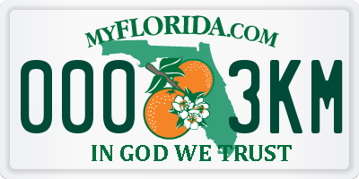 FL license plate 0003KM