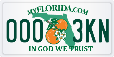FL license plate 0003KN