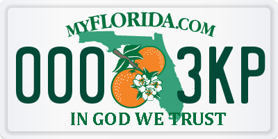 FL license plate 0003KP