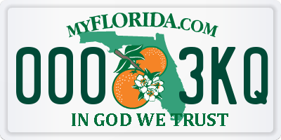 FL license plate 0003KQ