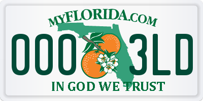 FL license plate 0003LD