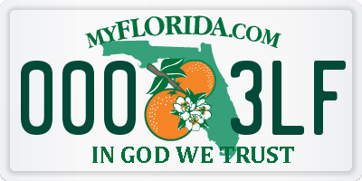 FL license plate 0003LF