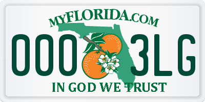 FL license plate 0003LG