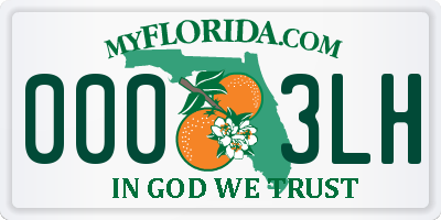 FL license plate 0003LH