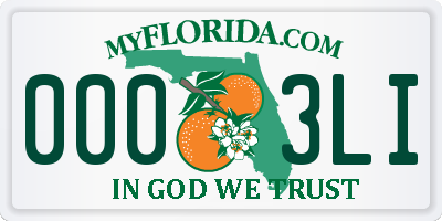 FL license plate 0003LI