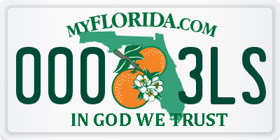 FL license plate 0003LS