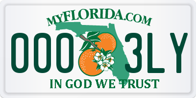 FL license plate 0003LY