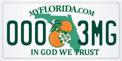 FL license plate 0003MG