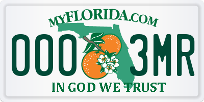 FL license plate 0003MR