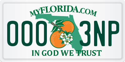 FL license plate 0003NP