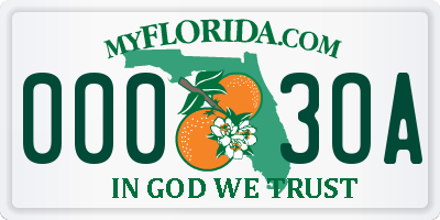 FL license plate 0003OA