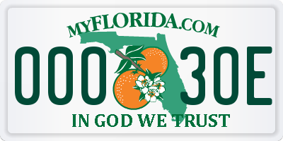 FL license plate 0003OE