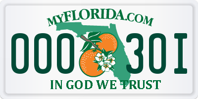 FL license plate 0003OI