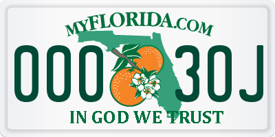 FL license plate 0003OJ