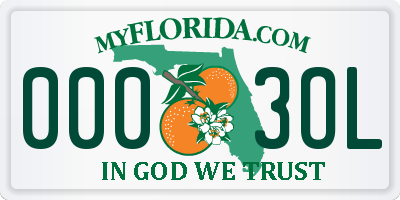 FL license plate 0003OL