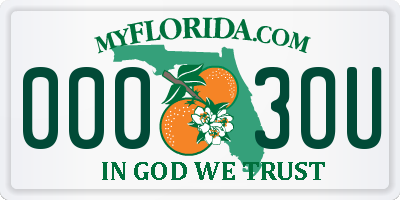 FL license plate 0003OU