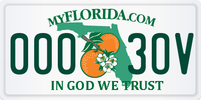 FL license plate 0003OV