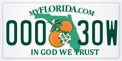 FL license plate 0003OW