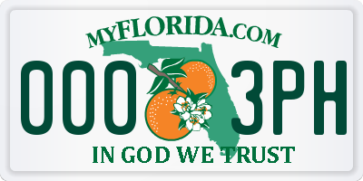 FL license plate 0003PH