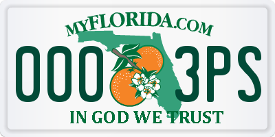 FL license plate 0003PS