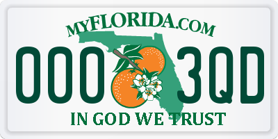 FL license plate 0003QD