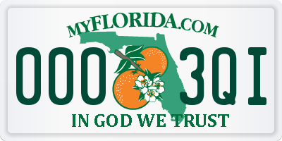 FL license plate 0003QI