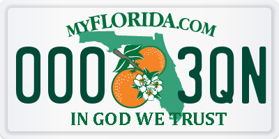 FL license plate 0003QN