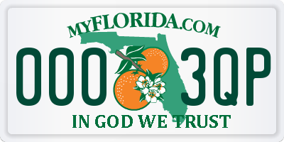 FL license plate 0003QP