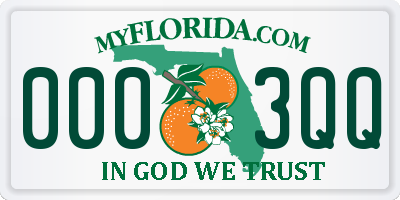 FL license plate 0003QQ