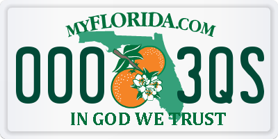 FL license plate 0003QS