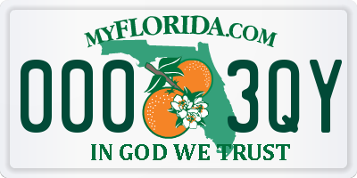 FL license plate 0003QY