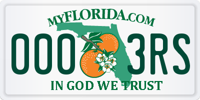 FL license plate 0003RS