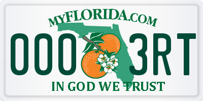 FL license plate 0003RT