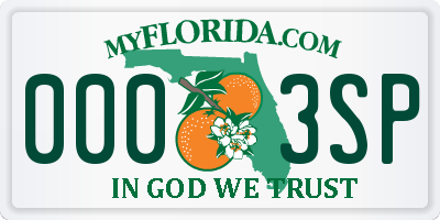 FL license plate 0003SP