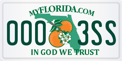 FL license plate 0003SS