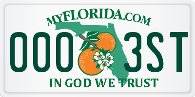 FL license plate 0003ST